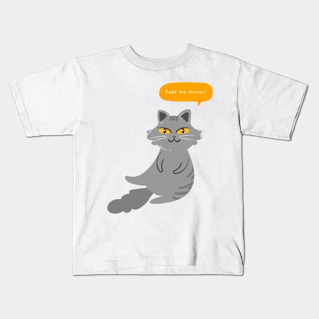 Feed me Minion Chonky Cats Kids T-Shirt by Distinkt